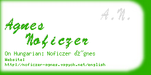 agnes noficzer business card